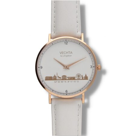 Produktbild von Vechta Uhr-Analoguhr-RoseRoseLeWeiß36