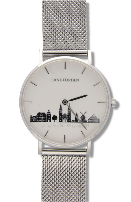 Produktbild von Langförden Uhr-Analoguhr-LangfSilSilMeWeiß36
