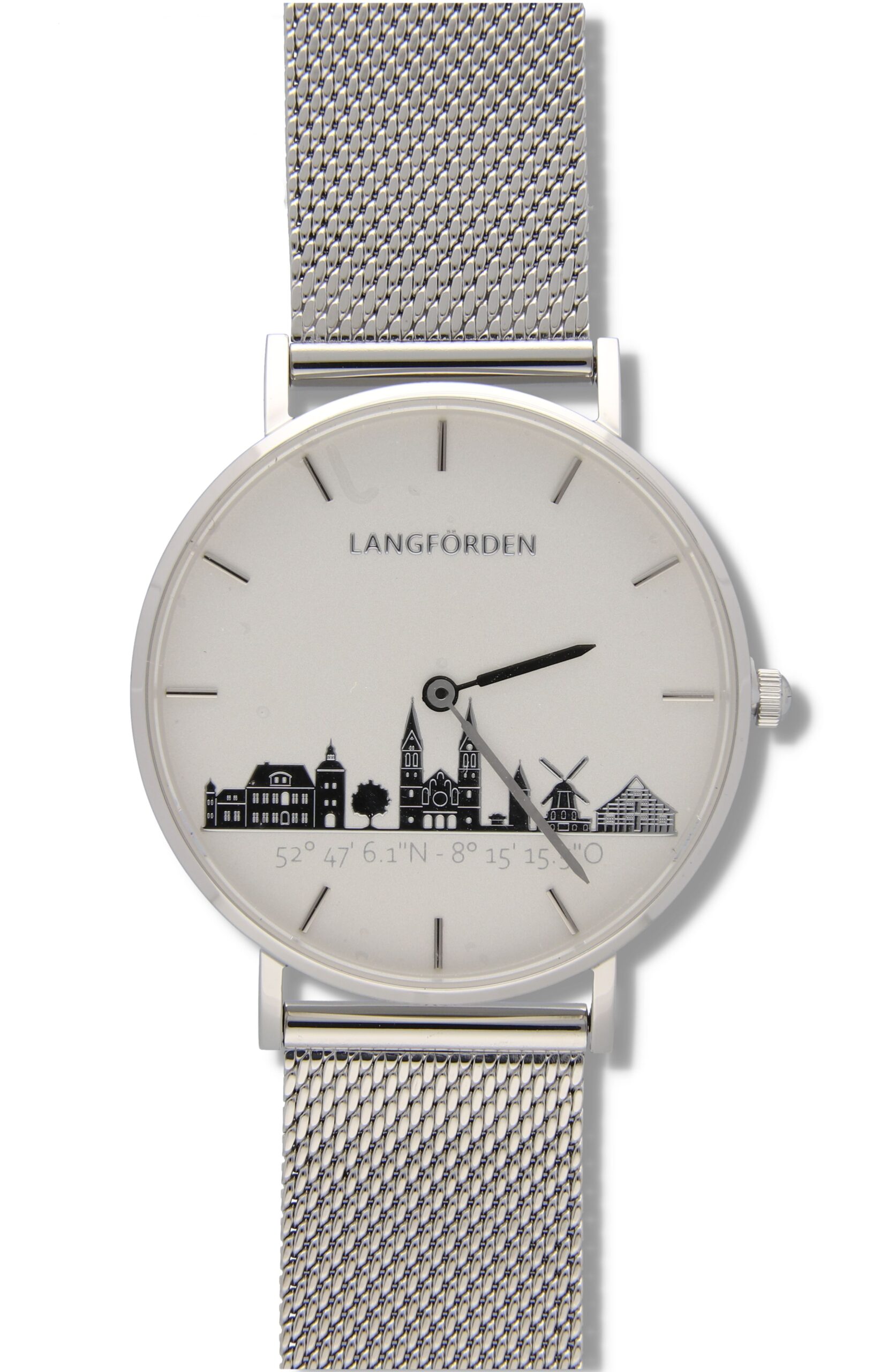 Produktbild von Langförden Uhr-Analoguhr-LangfSilSilMeWeiß36