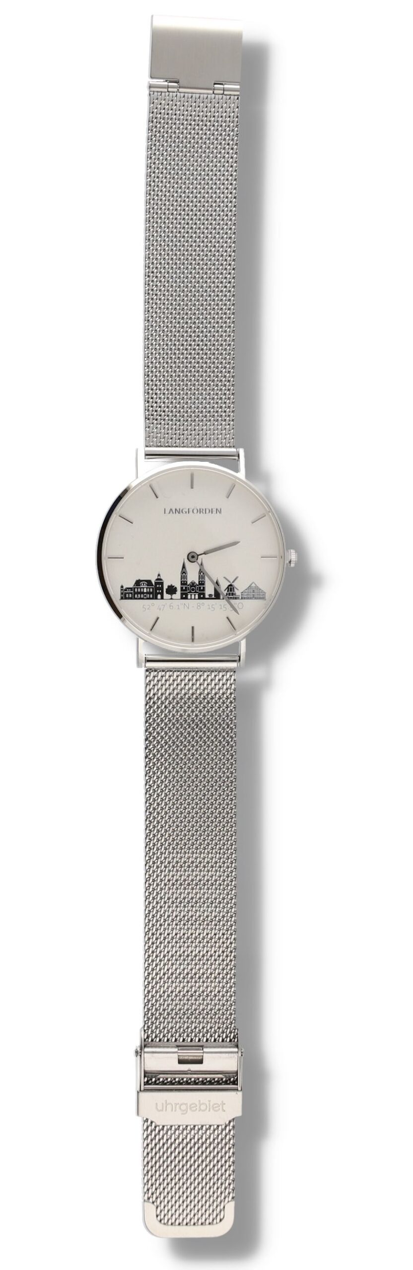 Produktbild von Langförden Uhr-Analoguhr-LangfSilSilMeWeiß36