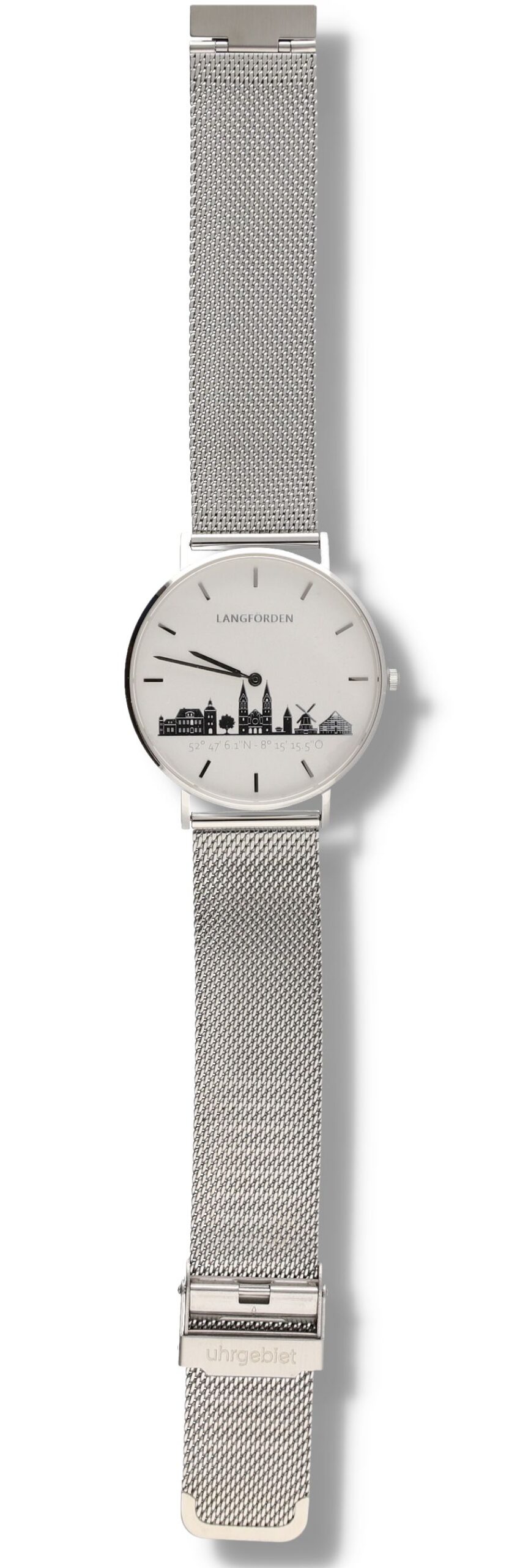 Produktbild von Langförden Uhr-Analoguhr-LangfSilSilMeWeiß40